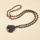 Black Obsidian Laughing Buddha Purification Necklace Black Obsidian Laughing Buddha Purification Necklace