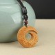 Ebony Wood Sandalwood Luck Design Peace Pendant