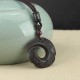 Ebony Wood Sandalwood Luck Design Peace Pendant