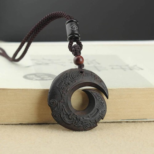Ebony Wood Sandalwood Luck Design Peace Pendant