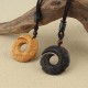 Ebony Wood Sandalwood Luck Design Peace Pendant