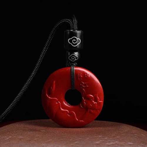Cinnabar Lotus Blessing Necklace String Pendant Cinnabar Lotus Blessing Necklace String Pendant