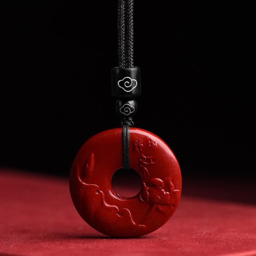 Cinnabar Lotus Blessing Necklace String Pendant Cinnabar Lotus Blessing Necklace String Pendant