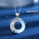 Sterling Silver Zodiac Cat's Eye Love Necklace Pendant