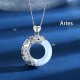 Sterling Silver Zodiac Cat's Eye Love Necklace Pendant