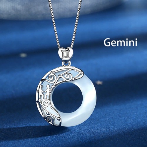 Sterling Silver Zodiac Cat's Eye Love Necklace Pendant