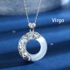 Sterling Silver Zodiac Cat's Eye Love Necklace Pendant