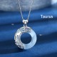 Sterling Silver Zodiac Cat's Eye Love Necklace Pendant