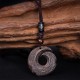 Ebony Wood Sandalwood Luck Design Peace Pendant