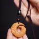 Ebony Wood Sandalwood Luck Design Peace Pendant