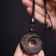 Ebony Wood Sandalwood Luck Design Peace Pendant