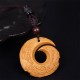 Ebony Wood Sandalwood Luck Design Peace Pendant