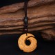 Ebony Wood Sandalwood Luck Design Peace Pendant
