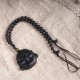 Black Obsidian Laughing Buddha Purification Necklace Pendant Black Obsidian Laughing Buddha Purification Necklace Pendant