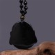 Black Obsidian Laughing Buddha Purification Necklace Pendant Black Obsidian Laughing Buddha Purification Necklace Pendant