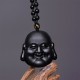Black Obsidian Laughing Buddha Purification Necklace Pendant Black Obsidian Laughing Buddha Purification Necklace Pendant