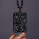 Black Obsidian Guan Gong Strength Necklace Pendant Black Obsidian Guan Gong Strength Necklace Pendant
