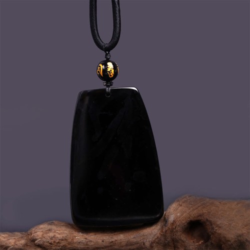 Black Obsidian Dragon Carved Protection Necklace Black Obsidian Dragon Carved Protection Necklace