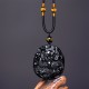 Black Obsidian Round Dragon Protection Necklace Pendant Black Obsidian Round Dragon Protection Necklace Pendant