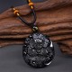 Black Obsidian Round Dragon Protection Necklace Pendant Black Obsidian Round Dragon Protection Necklace Pendant
