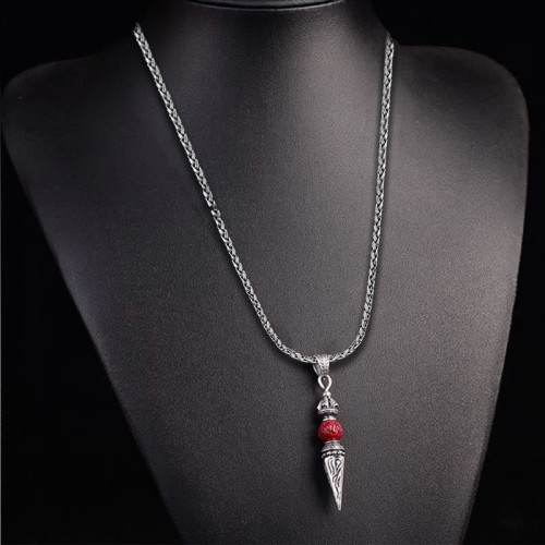 Cinnabar Sanskrit Dorje Vajra Blessing Necklace Cinnabar Sanskrit Dorje Vajra Blessing Necklace
