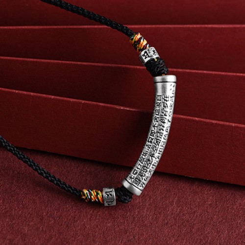 999 Silver Six True Words Heart Sutra Necklace 999 Silver Six True Words Heart Sutra Necklace