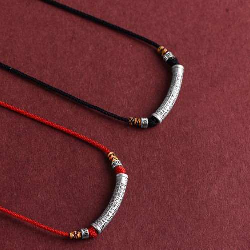 999 Silver Six True Words Heart Sutra Necklace 999 Silver Six True Words Heart Sutra Necklace