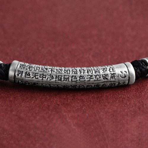 999 Silver Six True Words Heart Sutra Necklace 999 Silver Six True Words Heart Sutra Necklace