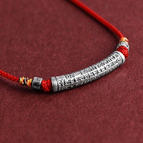 999 Silver Six True Words Heart Sutra Necklace 999 Silver Six True Words Heart Sutra Necklace