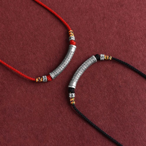 999 Silver Six True Words Heart Sutra Necklace 999 Silver Six True Words Heart Sutra Necklace