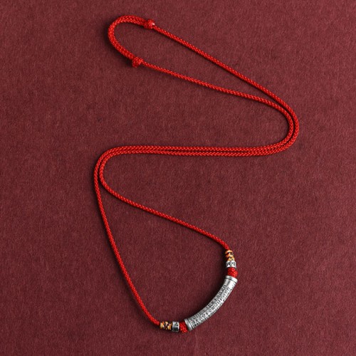 999 Silver Six True Words Heart Sutra Necklace 999 Silver Six True Words Heart Sutra Necklace
