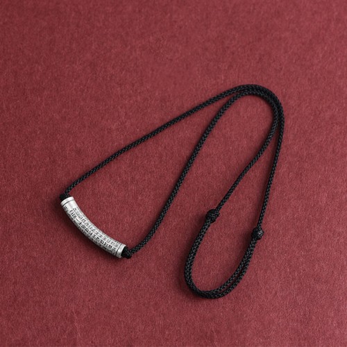 999 Silver Six True Words Heart Sutra Necklace 999 Silver Six True Words Heart Sutra Necklace