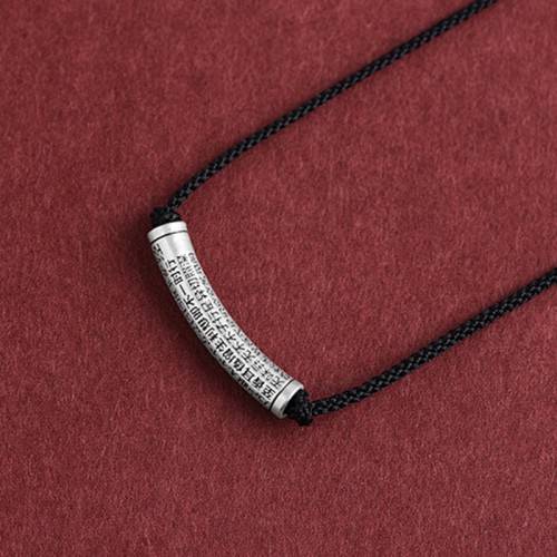 999 Silver Six True Words Heart Sutra Necklace 999 Silver Six True Words Heart Sutra Necklace