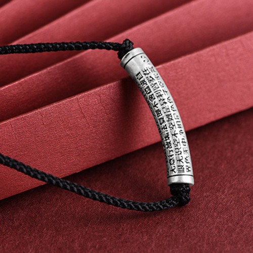 999 Silver Six True Words Heart Sutra Necklace 999 Silver Six True Words Heart Sutra Necklace