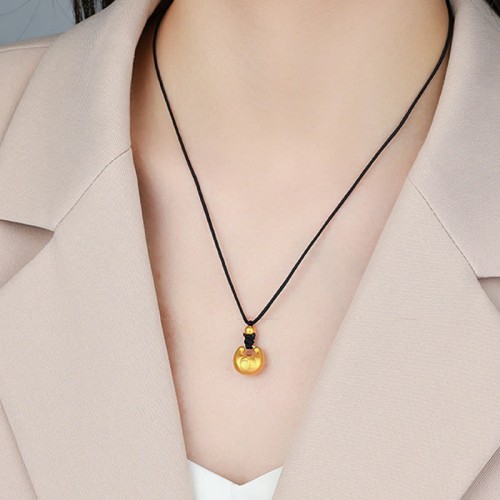 999 Gold Fu Character Luck Rope Pendant 999 Gold Fu Character Luck Rope Pendant