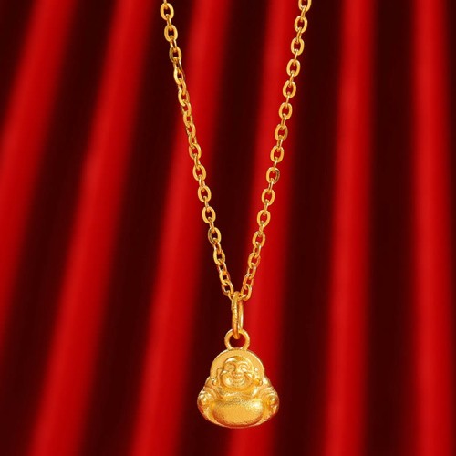 999 Gold Mini Laughing Buddha Luck Necklace 999 Gold Mini Laughing Buddha Luck Necklace