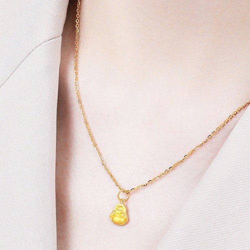 999 Gold Mini Laughing Buddha Luck Necklace 999 Gold Mini Laughing Buddha Luck Necklace