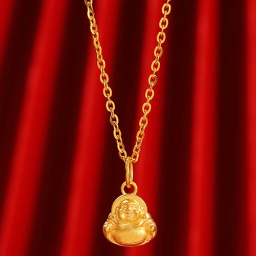 999 Gold Mini Laughing Buddha Luck Necklace 999 Gold Mini Laughing Buddha Luck Necklace