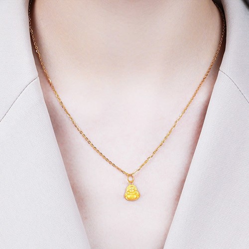 999 Gold Mini Laughing Buddha Luck Necklace 999 Gold Mini Laughing Buddha Luck Necklace