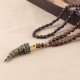 Tibetan Wenge Wood Om Mani Padme Hum Protection Necklace Tibetan Wenge Wood Om Mani Padme Hum Protection Necklace