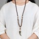 Tibetan Wenge Wood Om Mani Padme Hum Protection Necklace Tibetan Wenge Wood Om Mani Padme Hum Protection Necklace