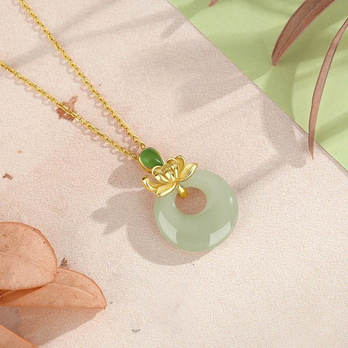 Jade Lotus Abundance Necklace Pendant Jade Lotus Abundance Necklace Pendant