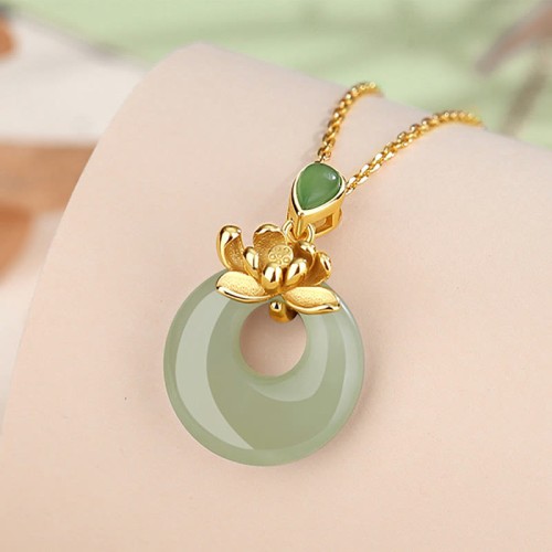 Jade Lotus Abundance Necklace Pendant Jade Lotus Abundance Necklace Pendant