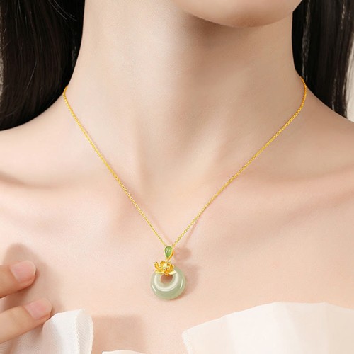 Jade Lotus Abundance Necklace Pendant Jade Lotus Abundance Necklace Pendant