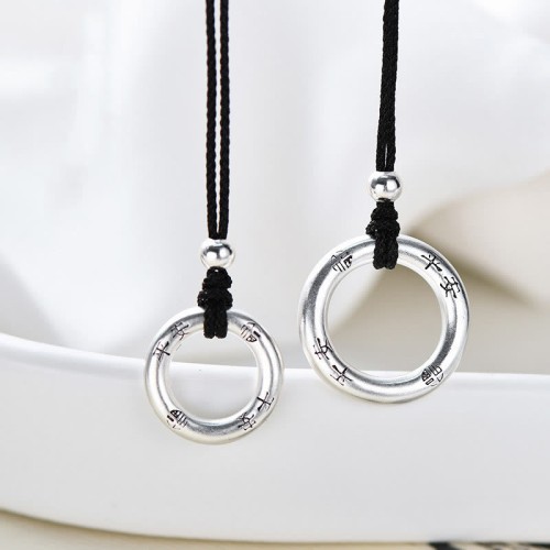 999 Silver Peace Buckle Protection Necklace 999 Silver Peace Buckle Protection Necklace