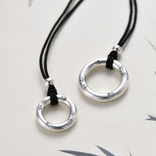999 Silver Peace Buckle Protection Necklace 999 Silver Peace Buckle Protection Necklace