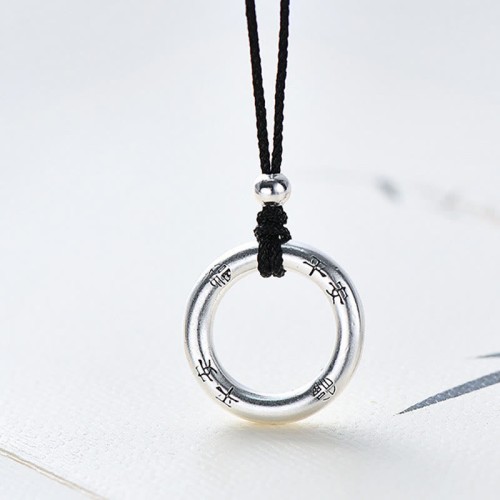 999 Silver Peace Buckle Protection Necklace 999 Silver Peace Buckle Protection Necklace