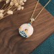White Jade Peace Buckle Necklace