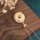 White Jade Peace Buckle Necklace