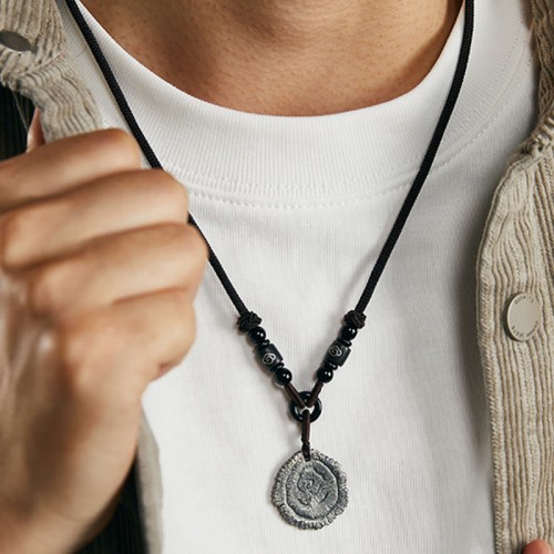 999 Silver Sophora Flavescens Cotton Rope Necklace 999 Silver Sophora Flavescens Cotton Rope Necklace